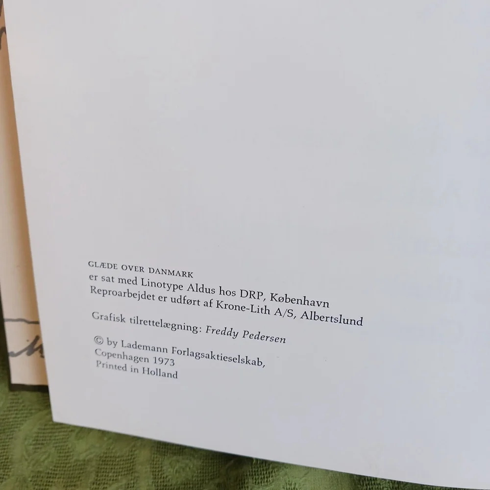 Danish Book Glaede Over Danmark H/C 1973